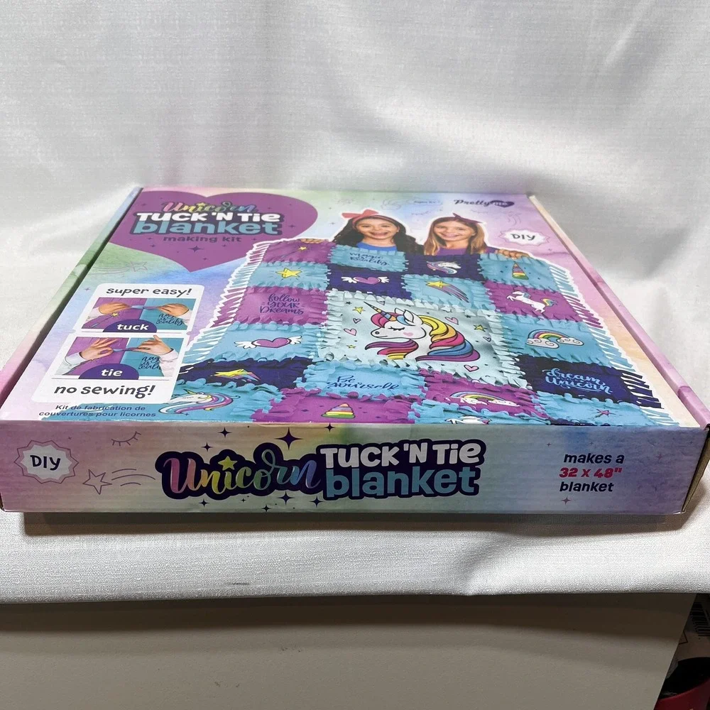 Pretty Me Unicorn Tuck N' Tie Fleece Blanket Making Kit DIY Crafts for Girls